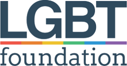 L G B T Foundation logo and link